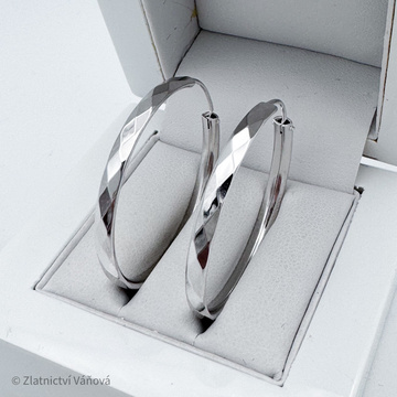 Stříbrné náušnice kruhy se vzorem 45mm